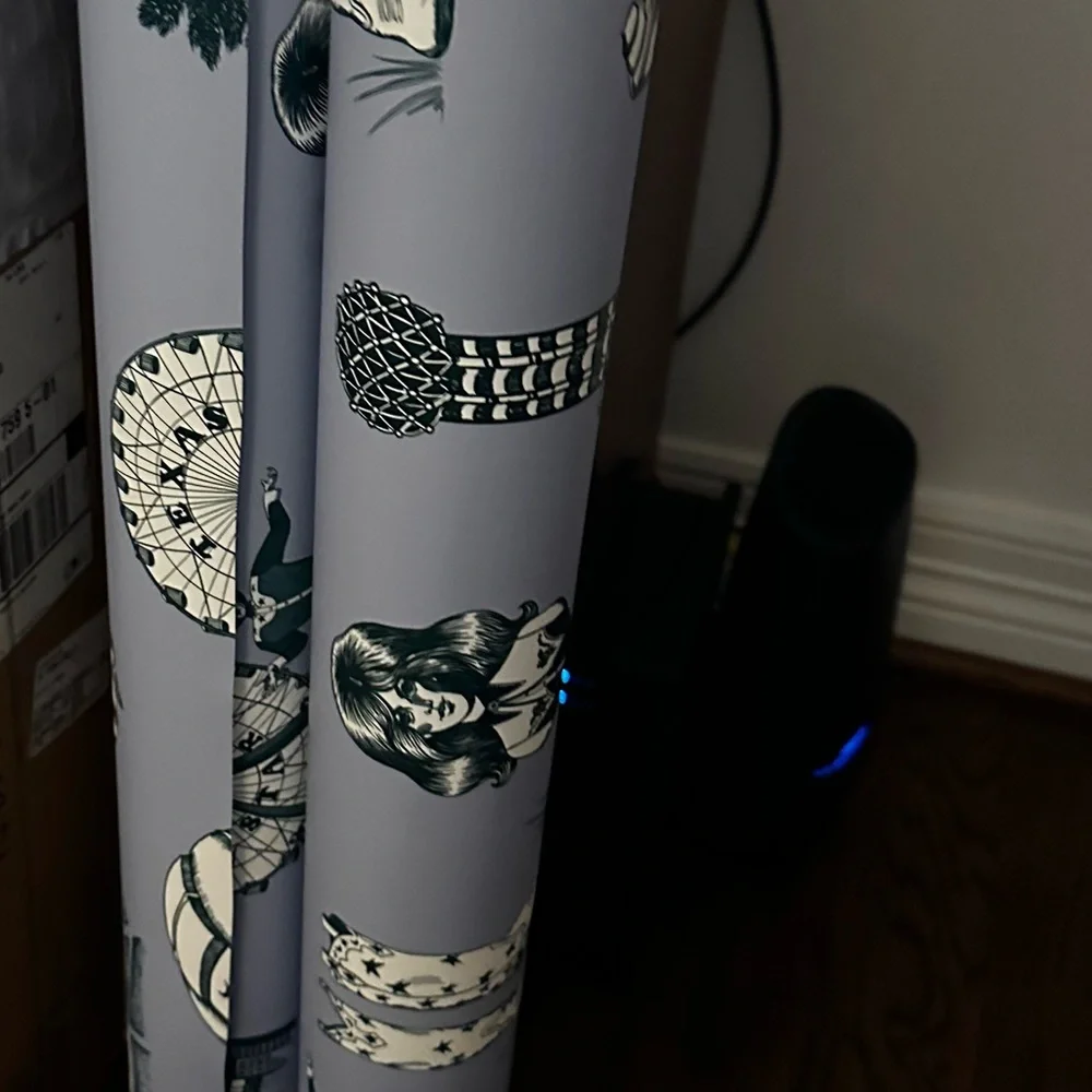 Katie Kime Dallas Toile Traditional Wallpaper Blue Pine 4 Partial DOUBLE ROLLS